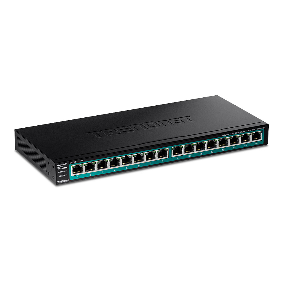 Mrežni preklopnik TRENDnet TPE-TG161H (16-portni Gigabit PoE+, 120W)-0