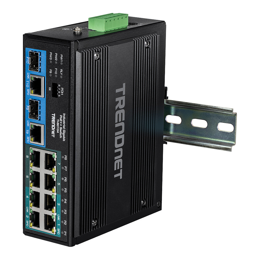 TRENDnet TI-BG104 10-portni industrijski Gigabit PoE++ DIN-Rail switch-5