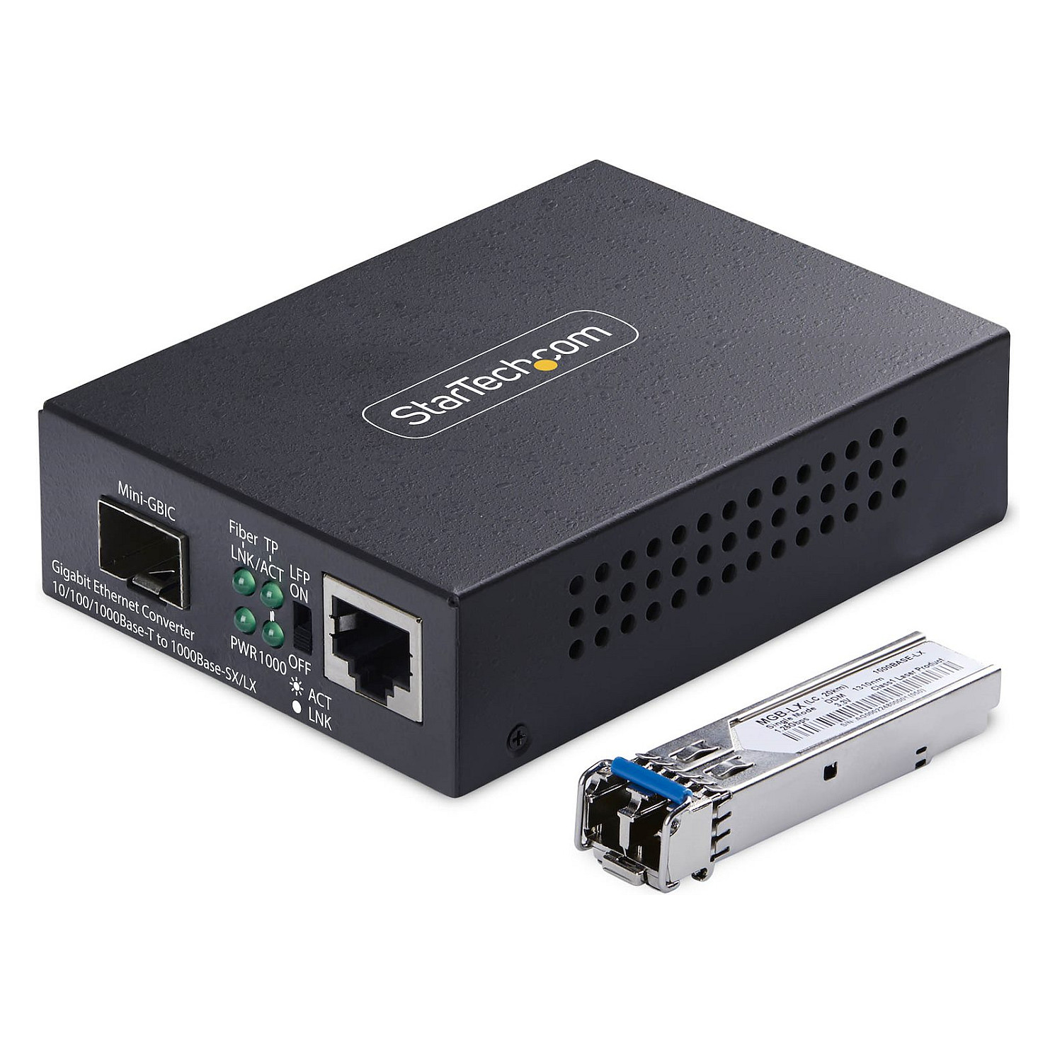 Mrežni media konverter STARTECH MCM1110S20 (Gigabit, Single-Mode, RJ45 na LC, 20 km)