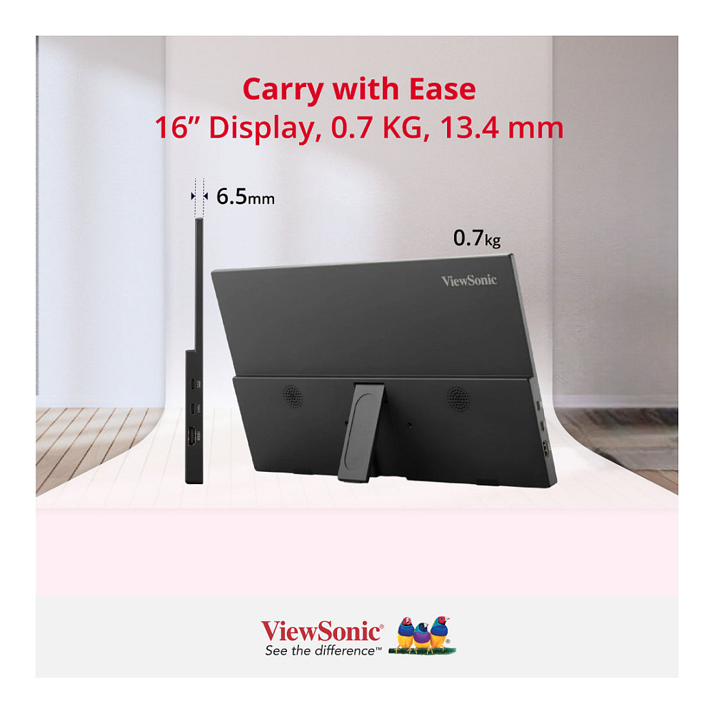 Monitor VIEWSONIC VA1650 16" (IPS, Full HD, 60Hz, 7ms, USB-C)-2