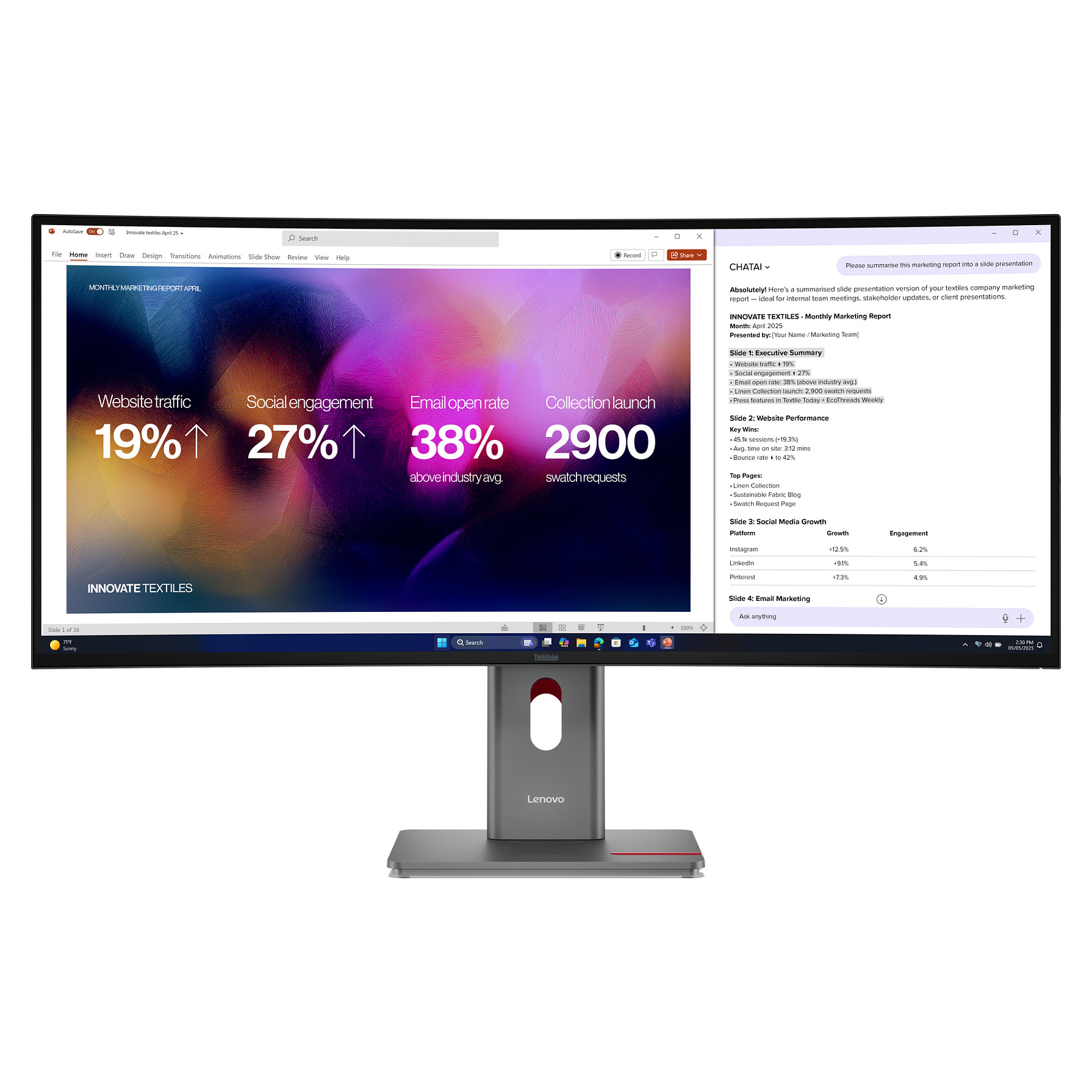 Monitor LENOVO ThinkVision P40WD-40 40" (IPS Black, 5K WUHD, 120Hz, 4ms, HDR10, Thunderbolt 4 140W, KVM, crna boja)