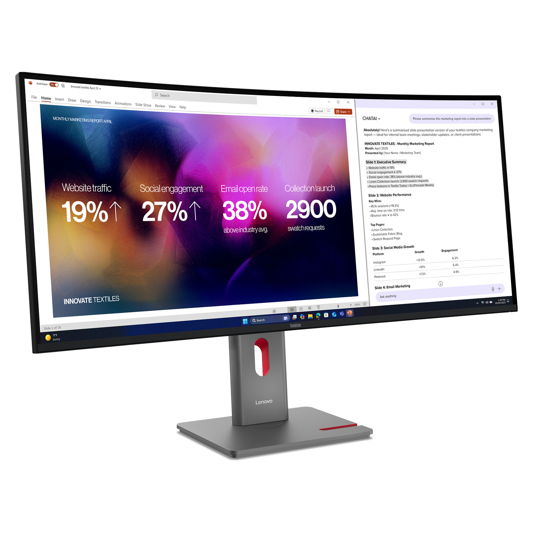 Monitor LENOVO ThinkVision P40WD-40 40" (IPS Black, 5K WUHD, 120Hz, 4ms, HDR10, Thunderbolt 4 140W, KVM, crna boja)-1