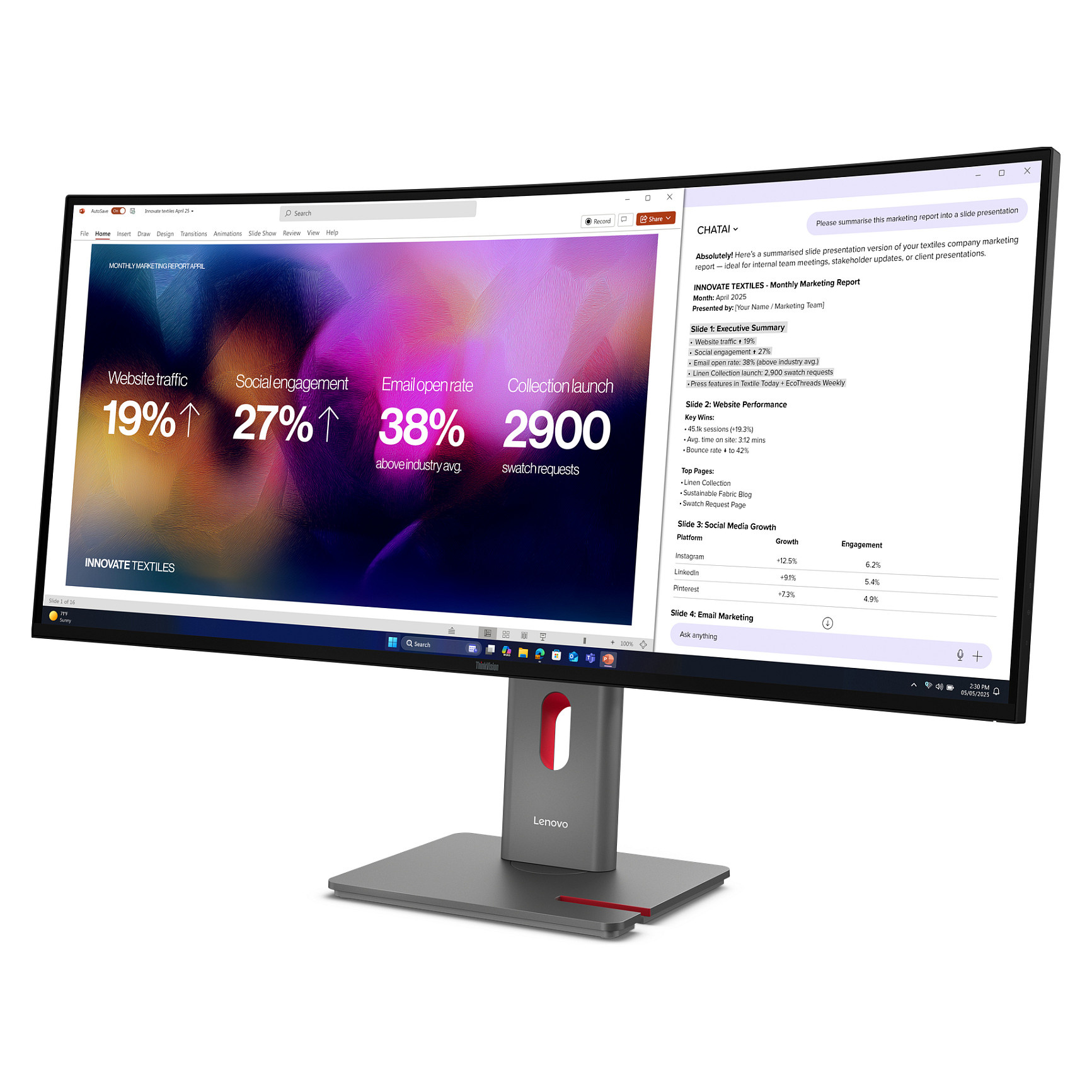 Monitor LENOVO ThinkVision P40WD-40 40" (IPS Black, 5K WUHD, 120Hz, 4ms, HDR10, Thunderbolt 4 140W, KVM, crna boja)-2