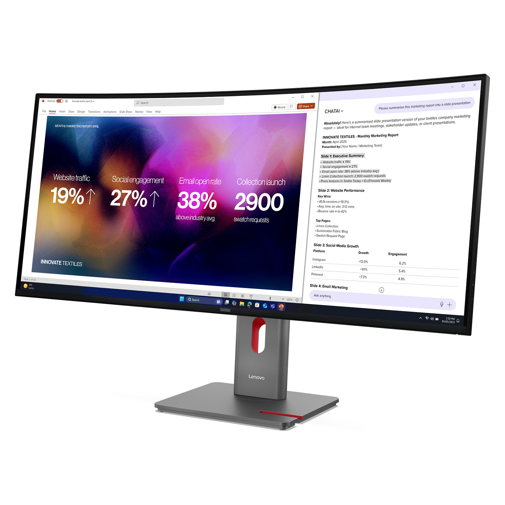 Monitor LENOVO ThinkVision P40WD-40 40" (IPS Black, 5K WUHD, 120Hz, 4ms, HDR10, Thunderbolt 4 140W, KVM, crna boja)-3