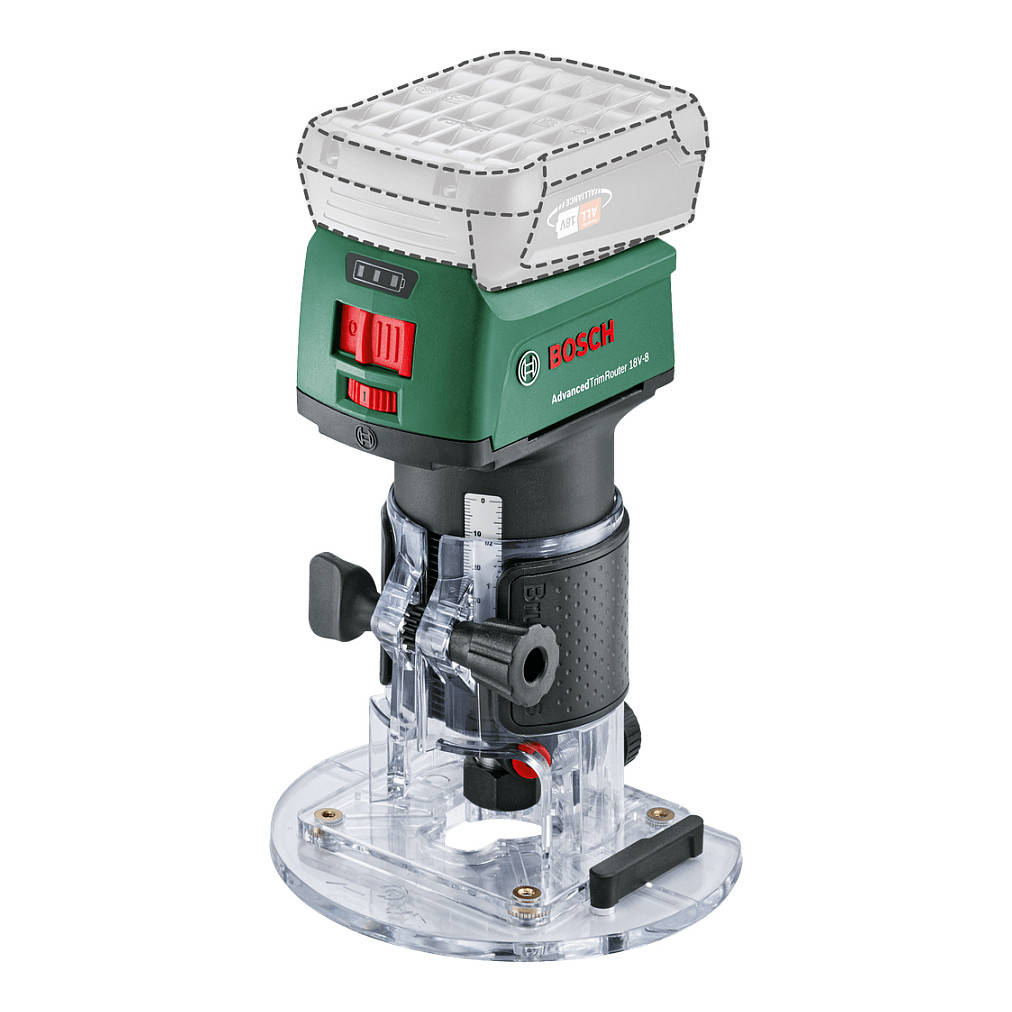 Akumulatorska glodalica za rubove BOSCH AdvancedTrimRouter 18V-8 (1x 2.5Ah baterija, punjač)