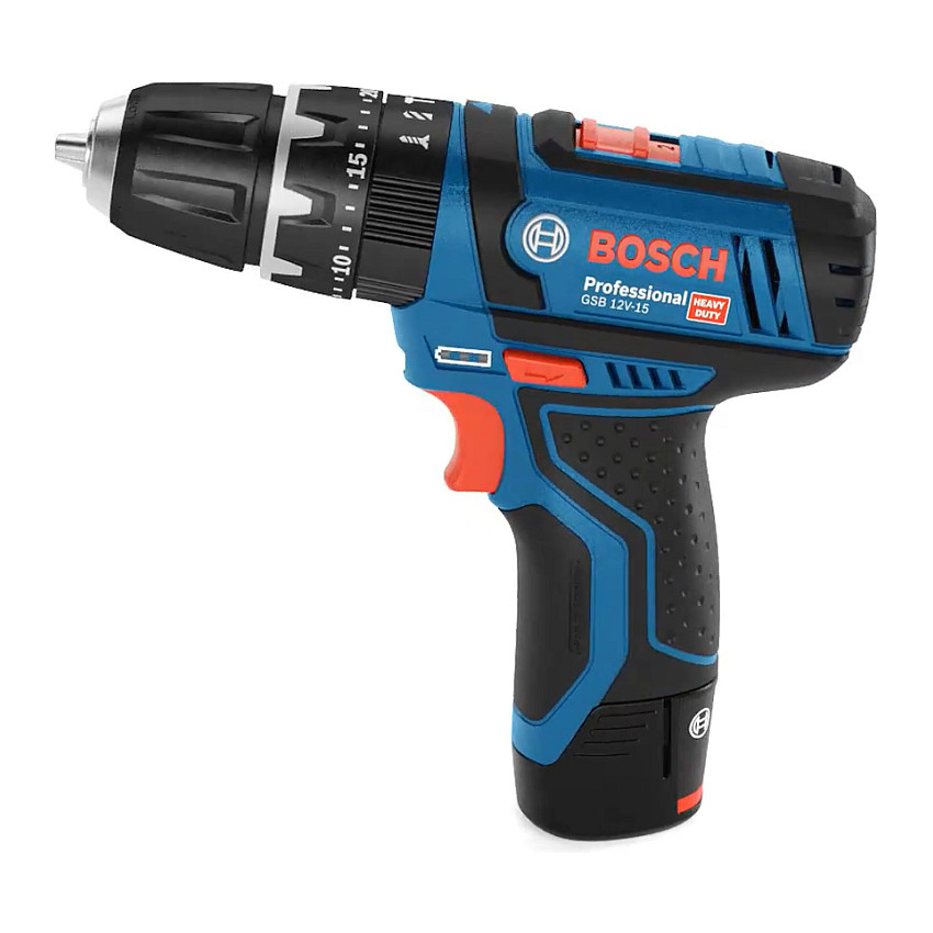 Aku udarna bušilica-odvijač BOSCH GSB 12V-15 Professional (2x 2.0Ah, punjač, pribor, torba)-0