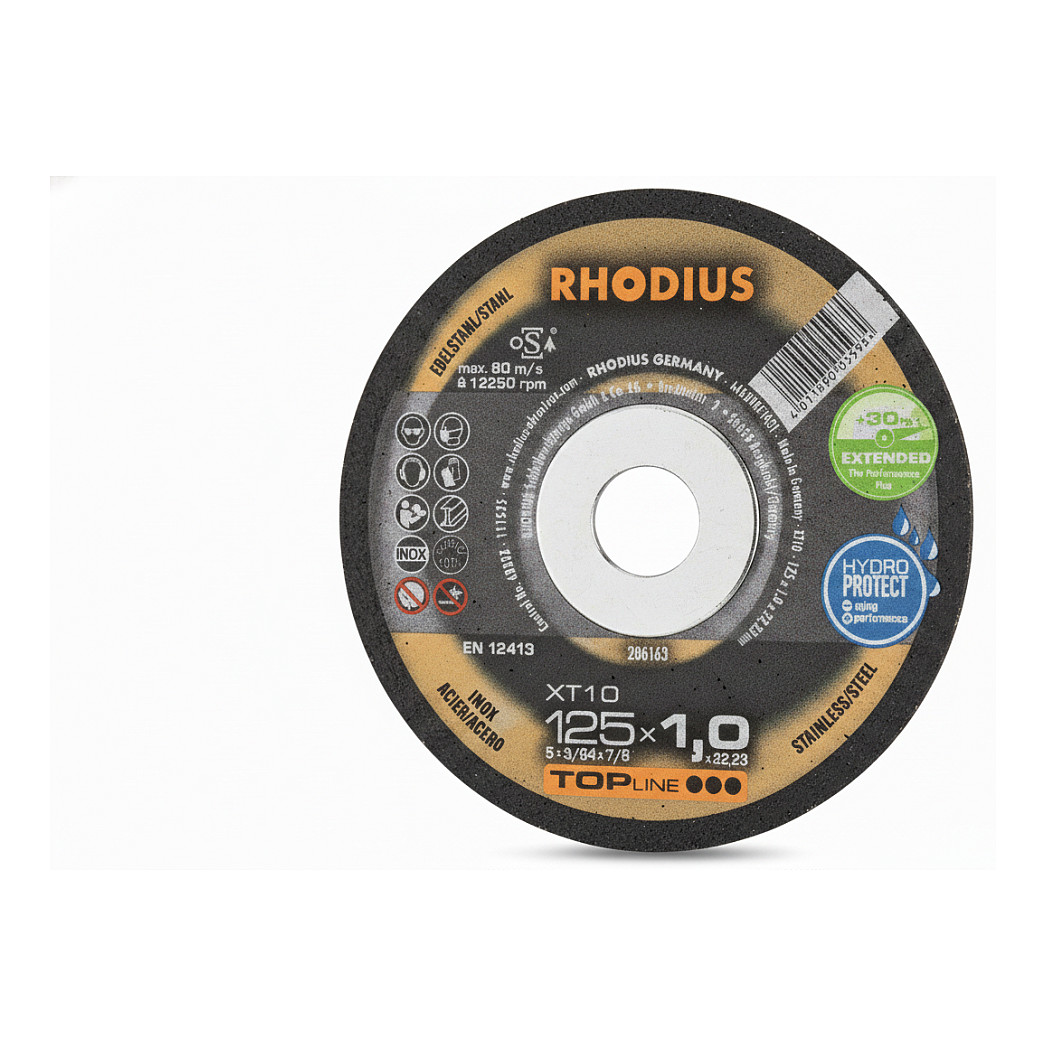Rezna ploča RHODIUS XT10 za Inox i čelik (125 x 1.0 x 22.23 mm)