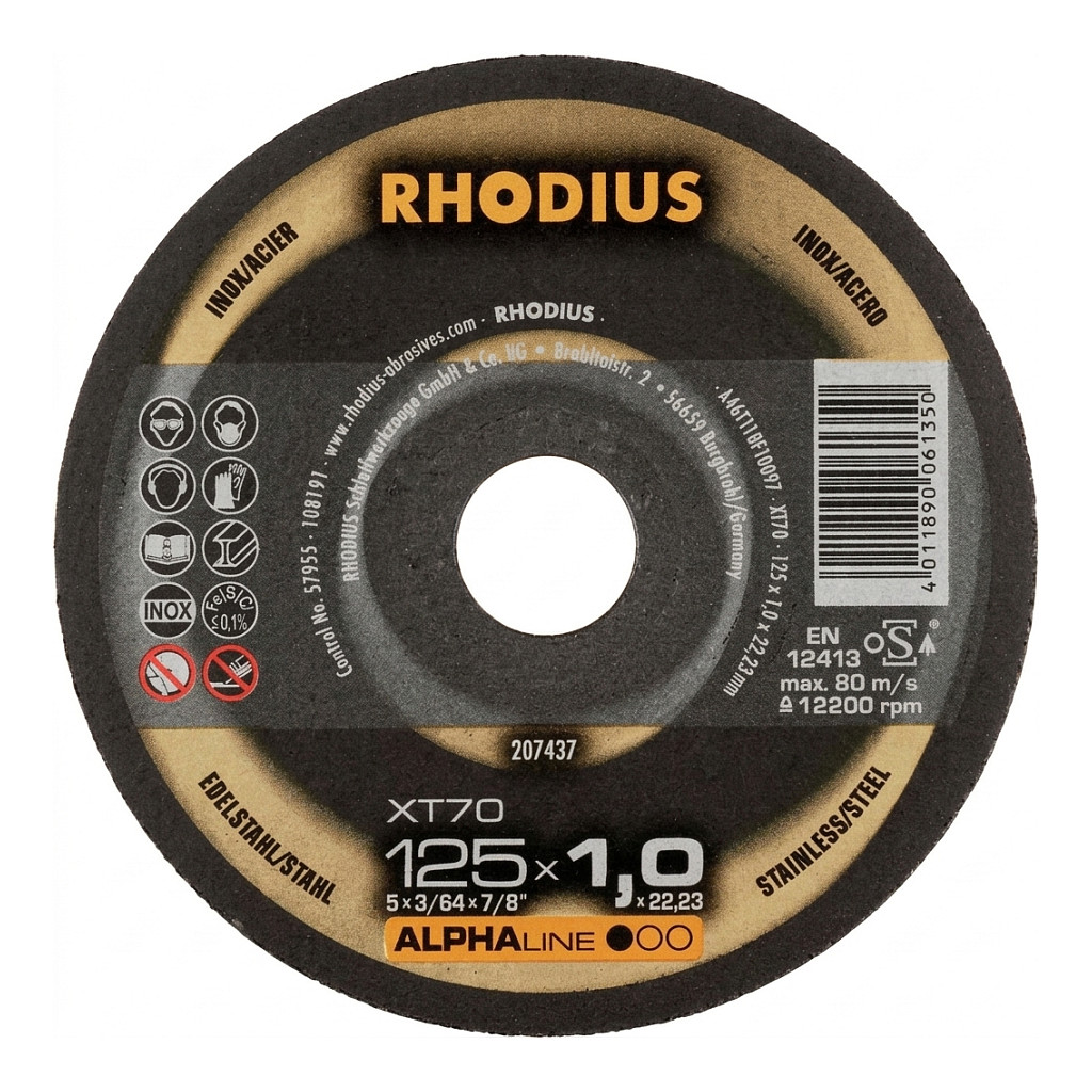 Rezna ploča RHODIUS XT 70 (125 x 1.0 x 22.23 mm)-0