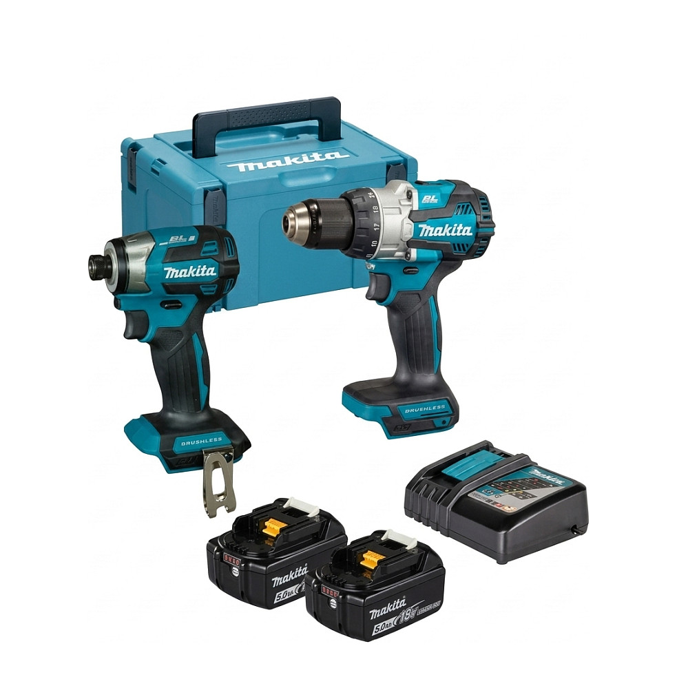 Set akumulatorskih alata MAKITA DLX2533TJ 18V (2x 5.0Ah, DDF489 + DTW300)