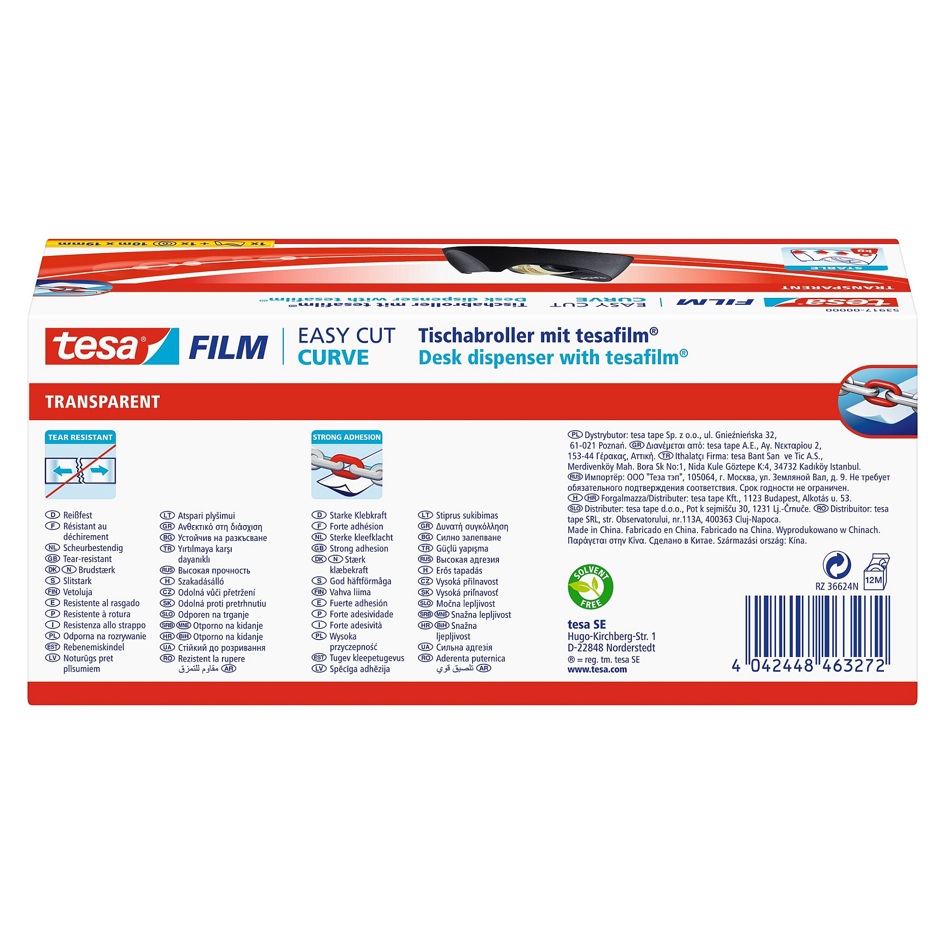 Stolni držač za ljepljivu traku TESA Easy Cut Curve crna boja (s rolom trake)-2