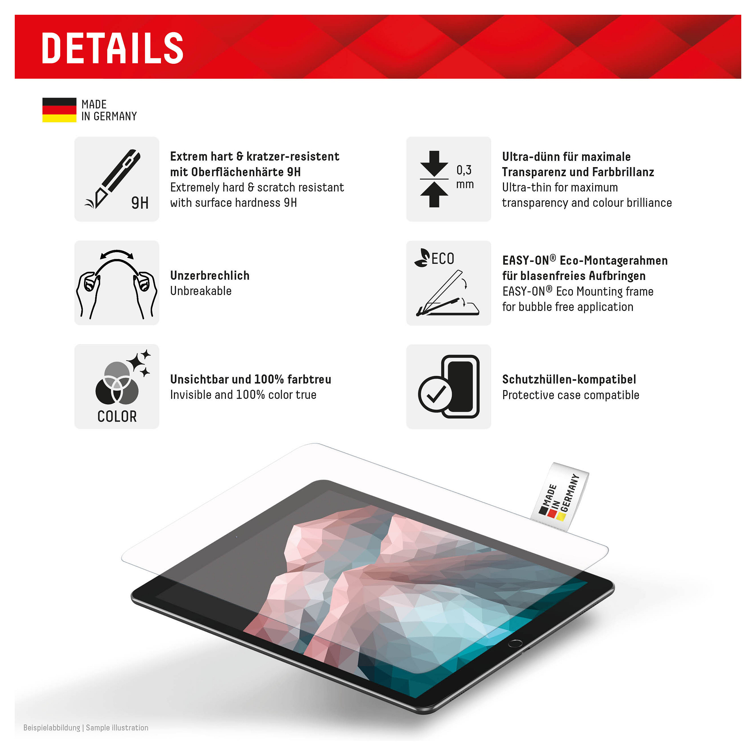 Zaštitno staklo DISPLEX Tablet Glass za Samsung Galaxy Tab A9+ / A11+-1