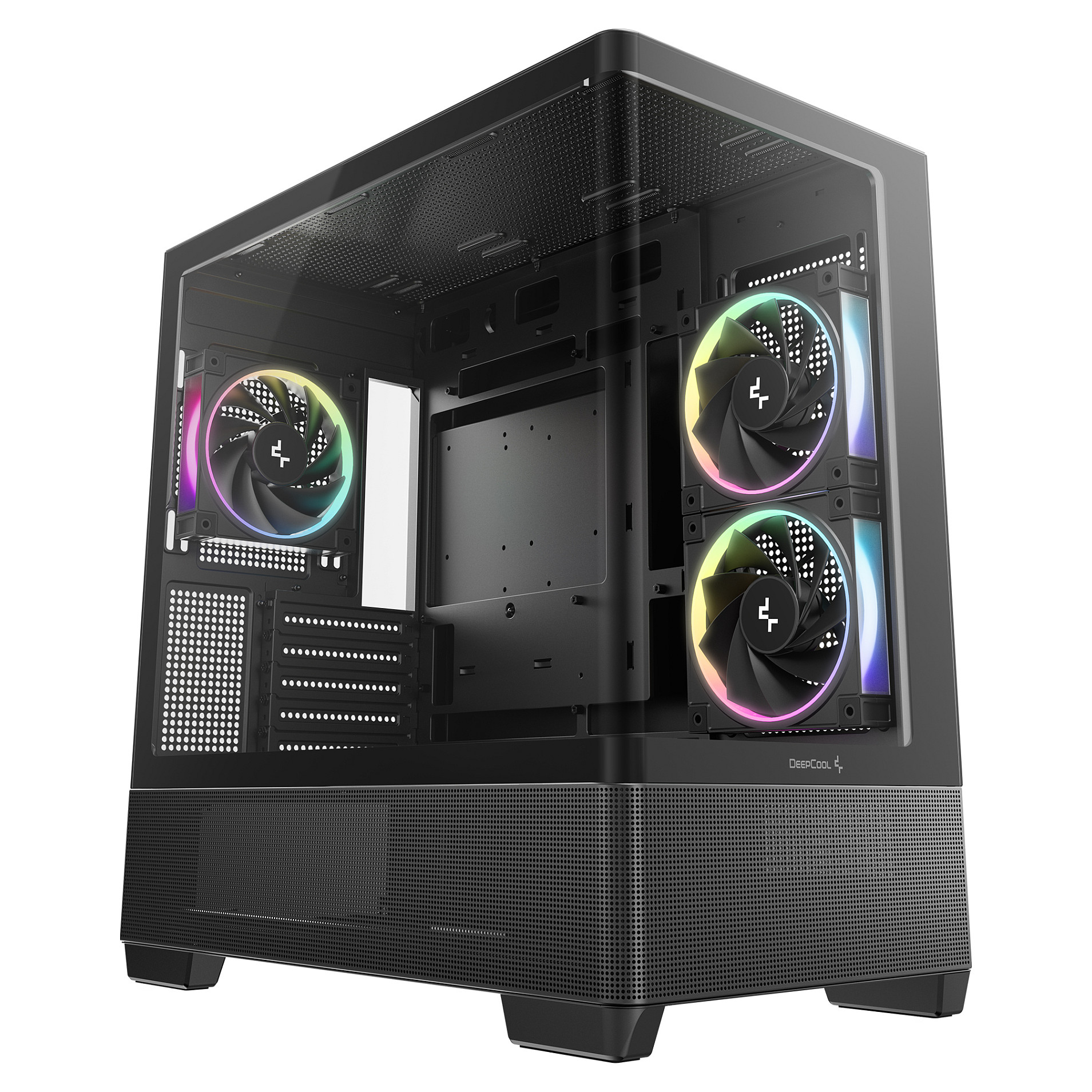 Kućište za računalo DEEPCOOL CG380 Micro-ATX, 3x ARGB ventilatora, crna boja-0