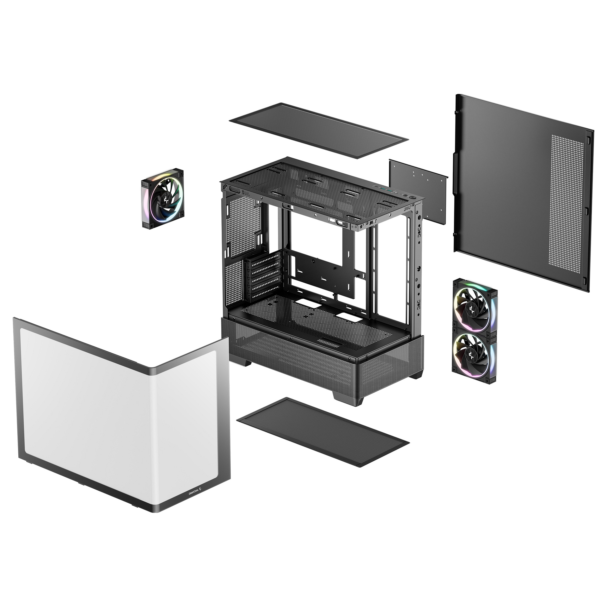 Kućište za računalo DEEPCOOL CG380 Micro-ATX, 3x ARGB ventilatora, crna boja-7