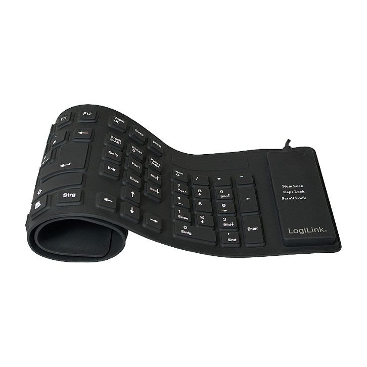 Fleksibilna tipkovnica LOGILINK ID0027A USB silikonska crna (DE layout)-0