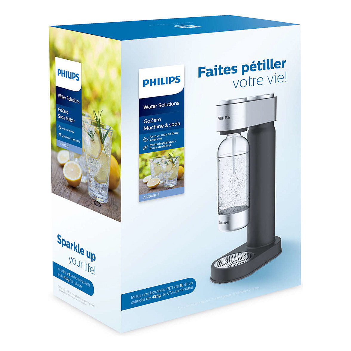 Aparat za gaziranje vode PHILIPS GoZero ADD4902BK, crna boja-6
