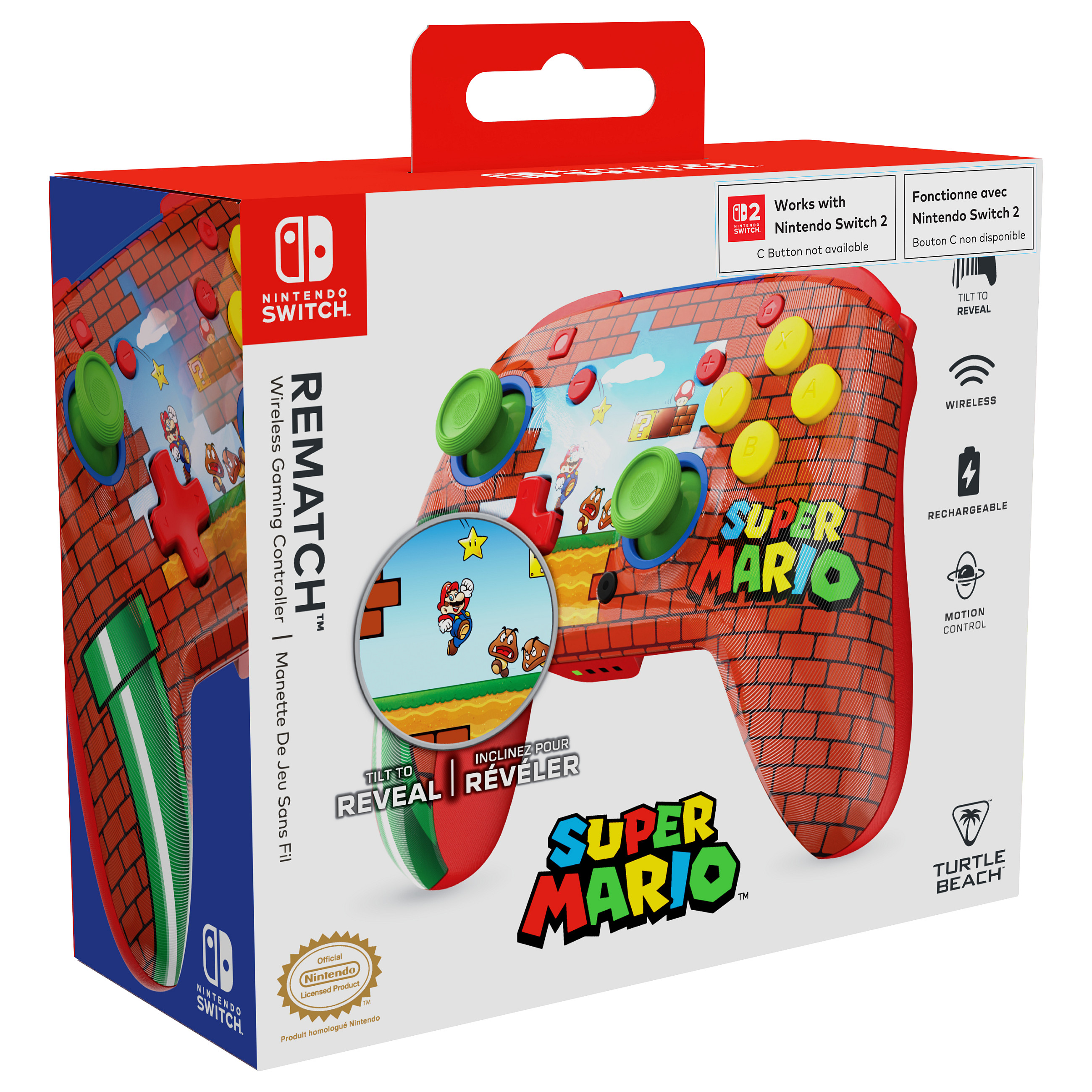 Bežični kontroler TURTLE BEACH Rematch GLOW za Nintendo Switch i PC (Mario Bricks Reveal)-13