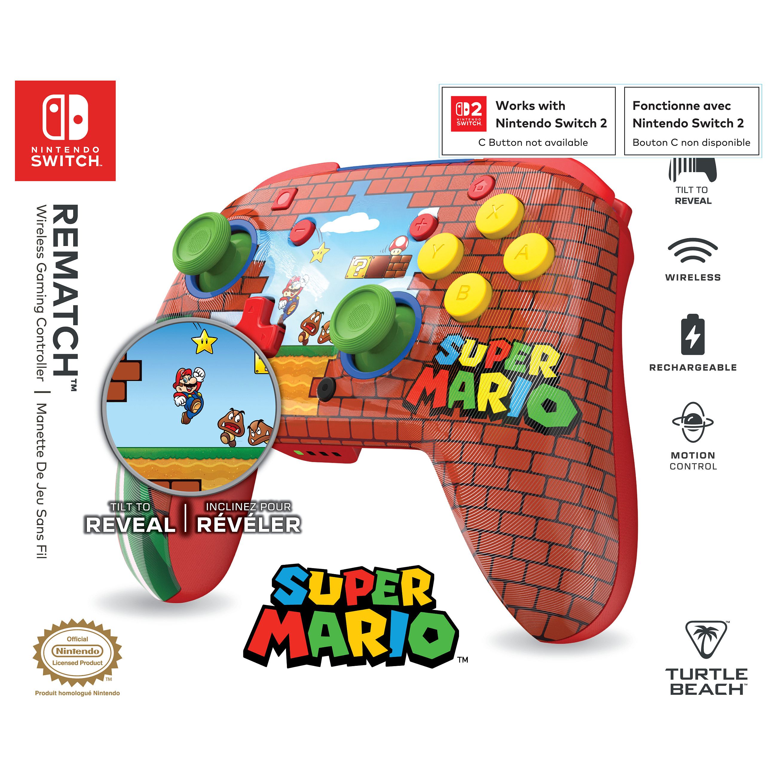 Bežični kontroler TURTLE BEACH Rematch GLOW za Nintendo Switch i PC (Mario Bricks Reveal)-14
