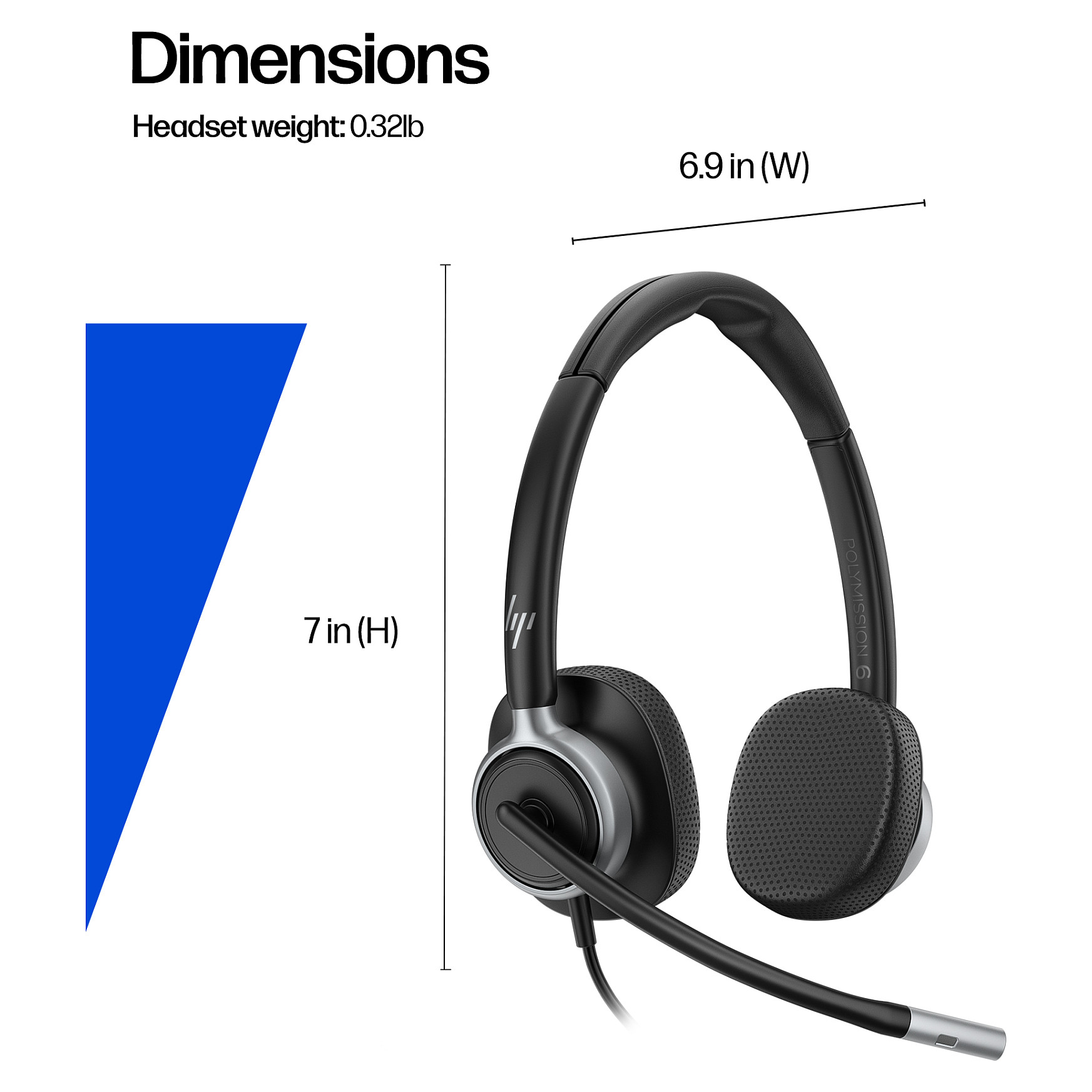 Slušalice HP Poly Mission 625 (mikrofon, USB-C, Crna)-3