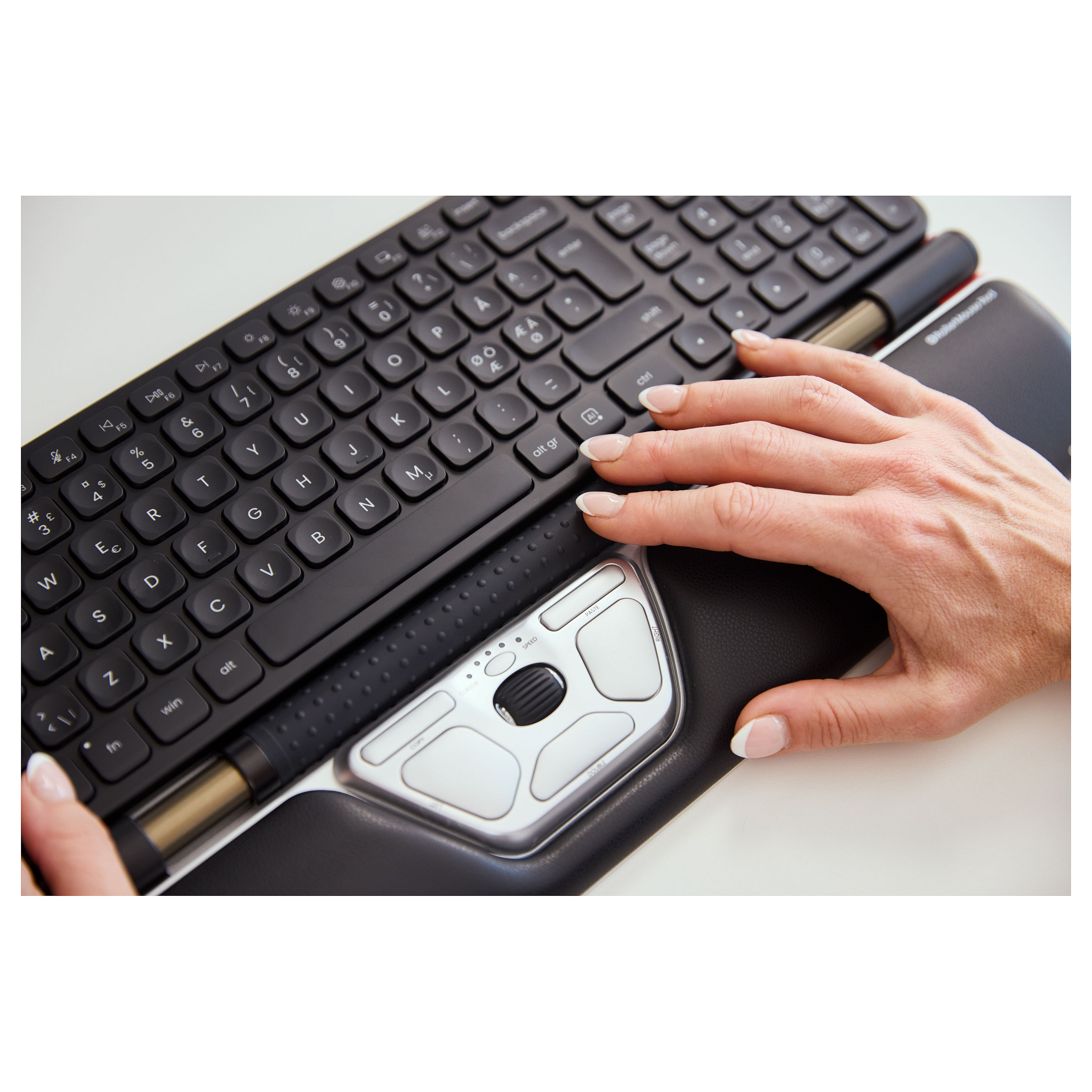 Ergonomski miš CONTOUR DESIGN RollerMouse Red Wireless, srebrna boja-4