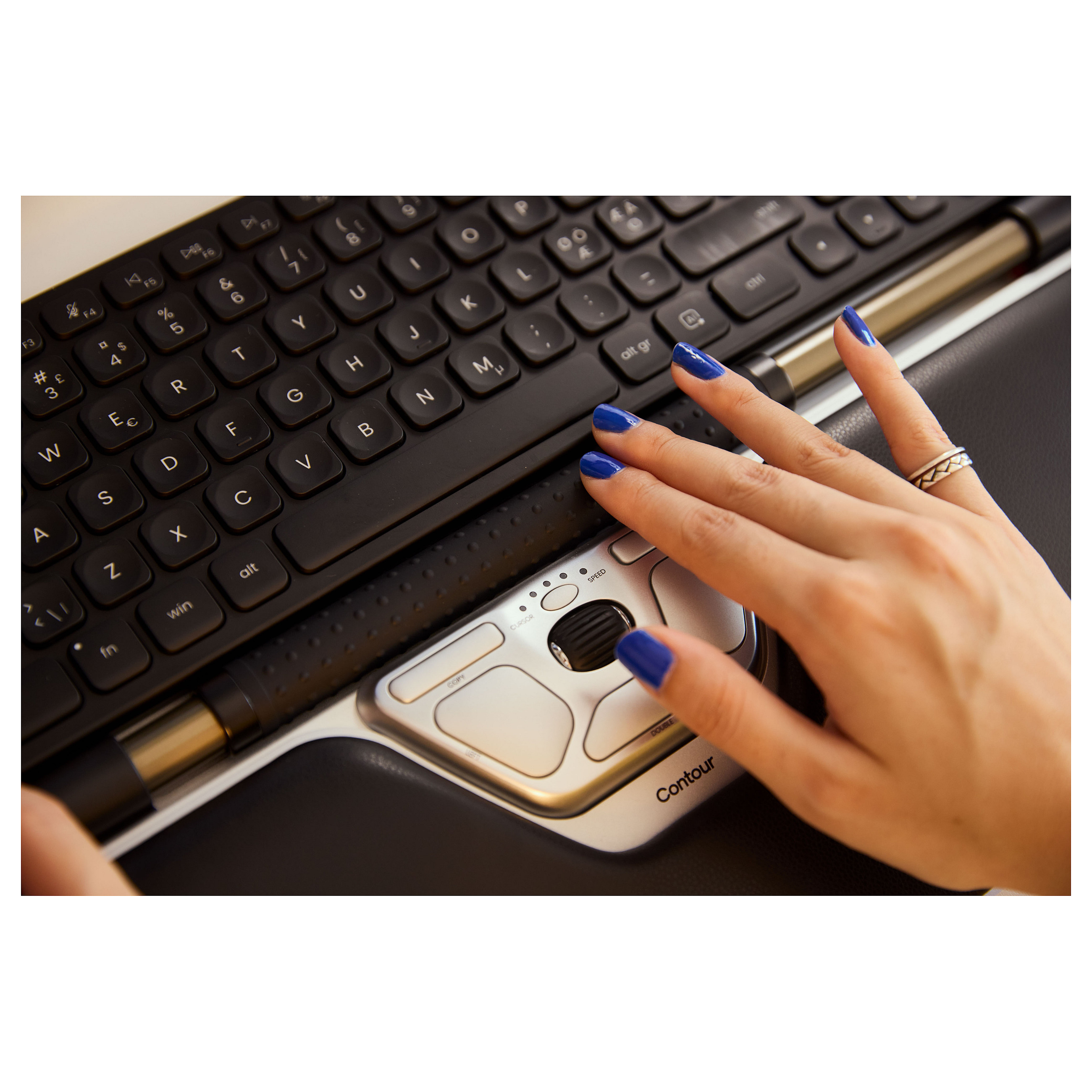Ergonomski miš CONTOUR DESIGN RollerMouse Red Wireless, srebrna boja-5