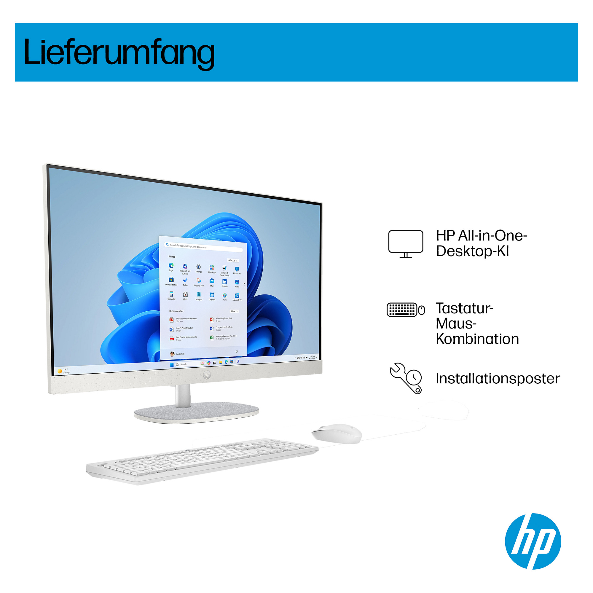 All-in-One računalo HP 27-cr2150ng, 27" FHD, Intel Core Ultra 5 225U, 16GB RAM, 512GB SSD, Windows 11 Home, non-HR tipkovnica, bijela boja-3