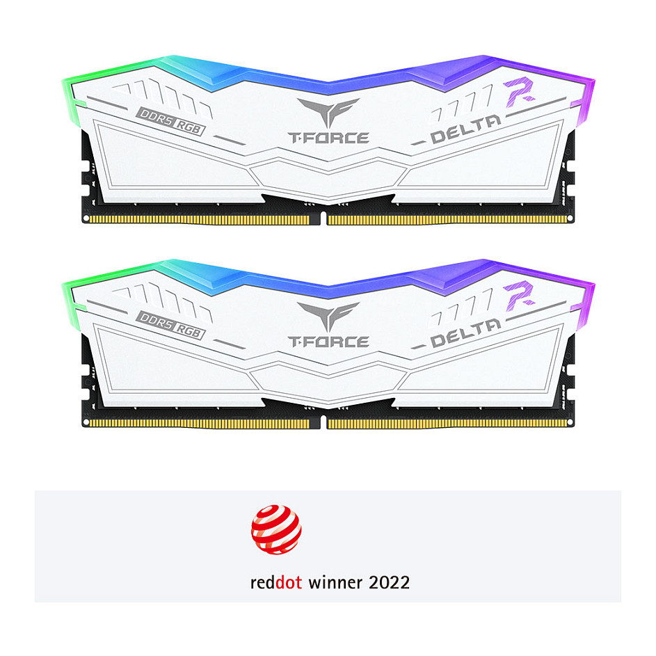Memorija TEAMGROUP T-Force Delta RGB 32GB (2x16GB), DDR5 6000MHz, bijela boja-2
