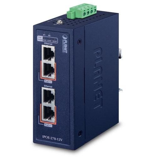 PLANET IPOE-270-12V switch obsługa PoE Niebieski-0