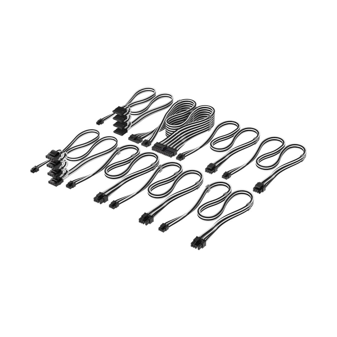 Corsair Premium Sleeved Pro Kit Type 5, set kabela za napajanje, crno-bijeli-0