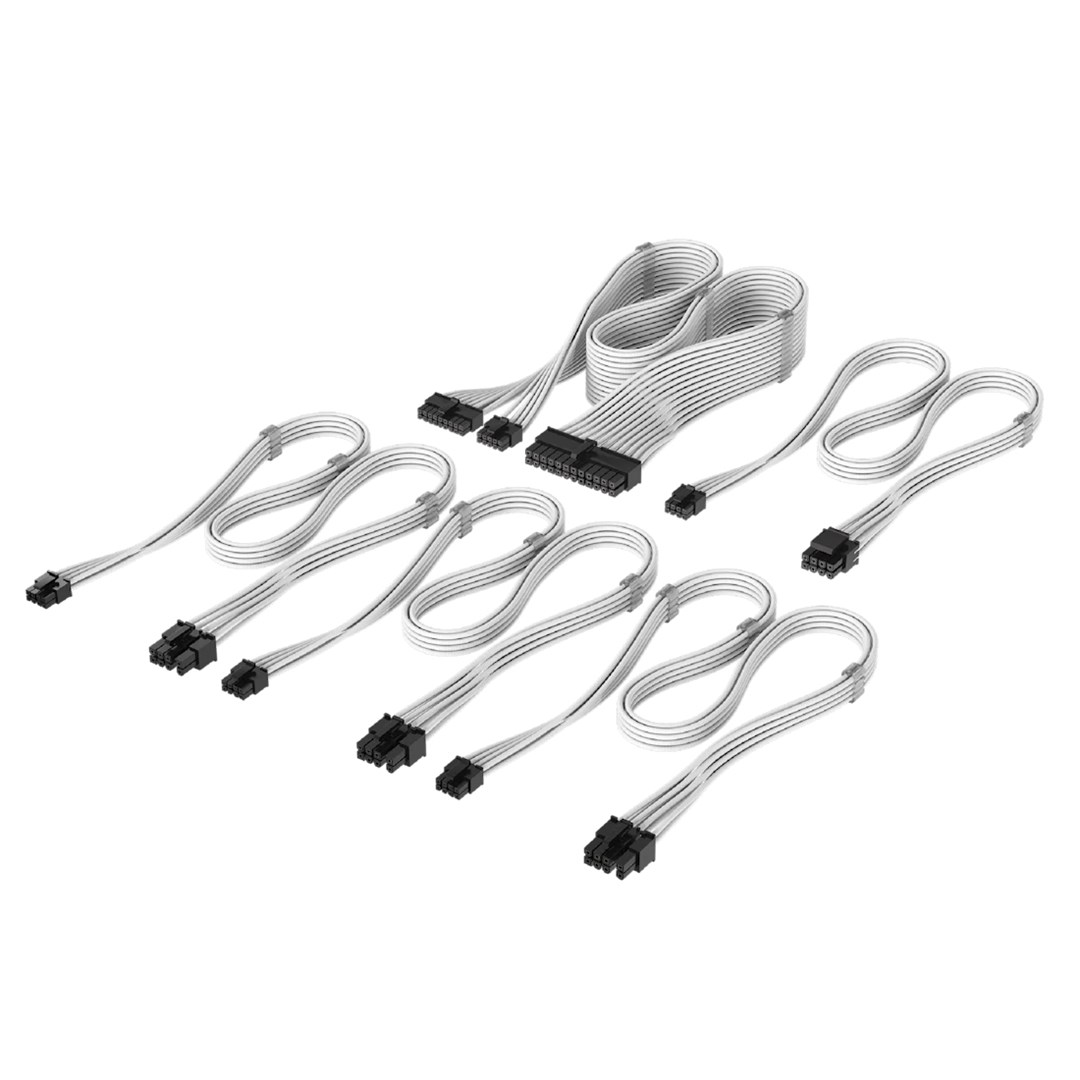 Corsair Type 4 DC Cable Starter Kit, set kabela s pojedinačnim opletom, bijeli-0