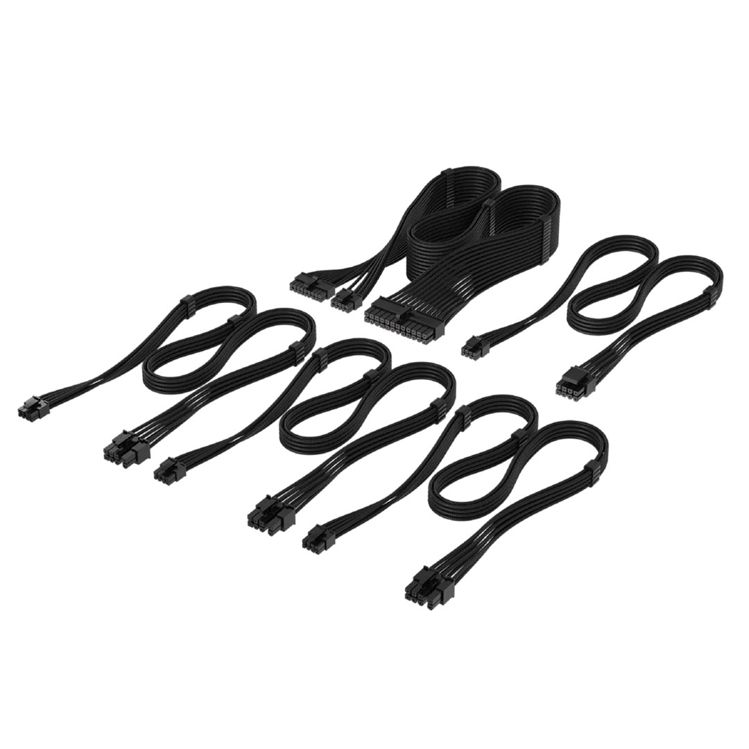 Corsair Type 4 DC Cable Starter Kit, set kabela s pojedinačnim opletom, crni
