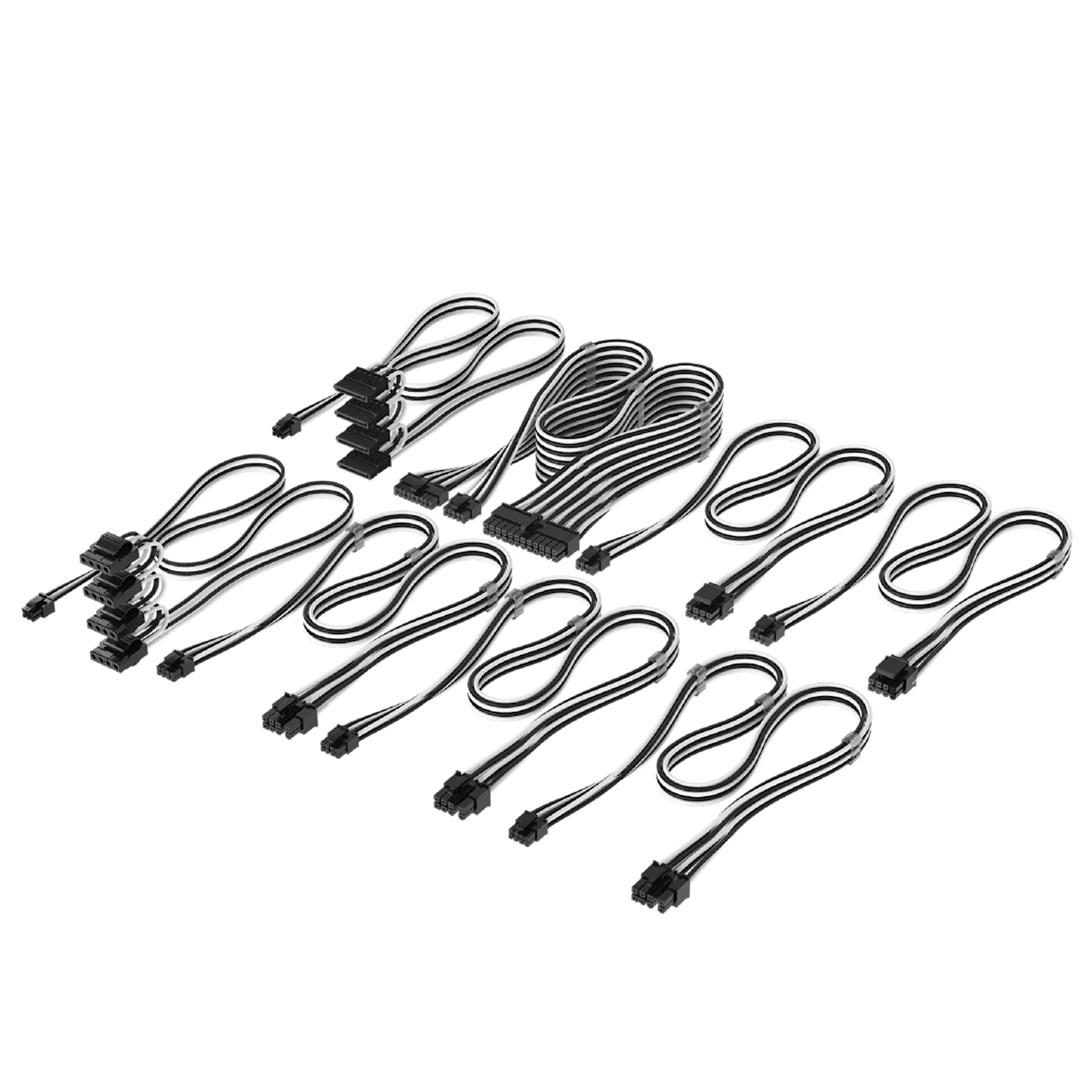 Corsair Pro Kit Type 4 set kabela s pojedinačnim opletom, crno-bijeli