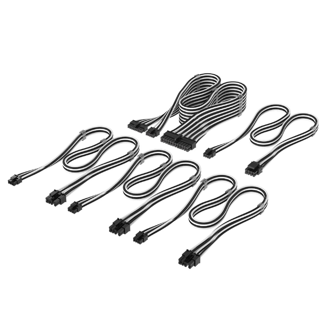 Corsair Type 4 DC Cable Starter Kit, set pletenih kabela za napajanje, crno/bijeli-0