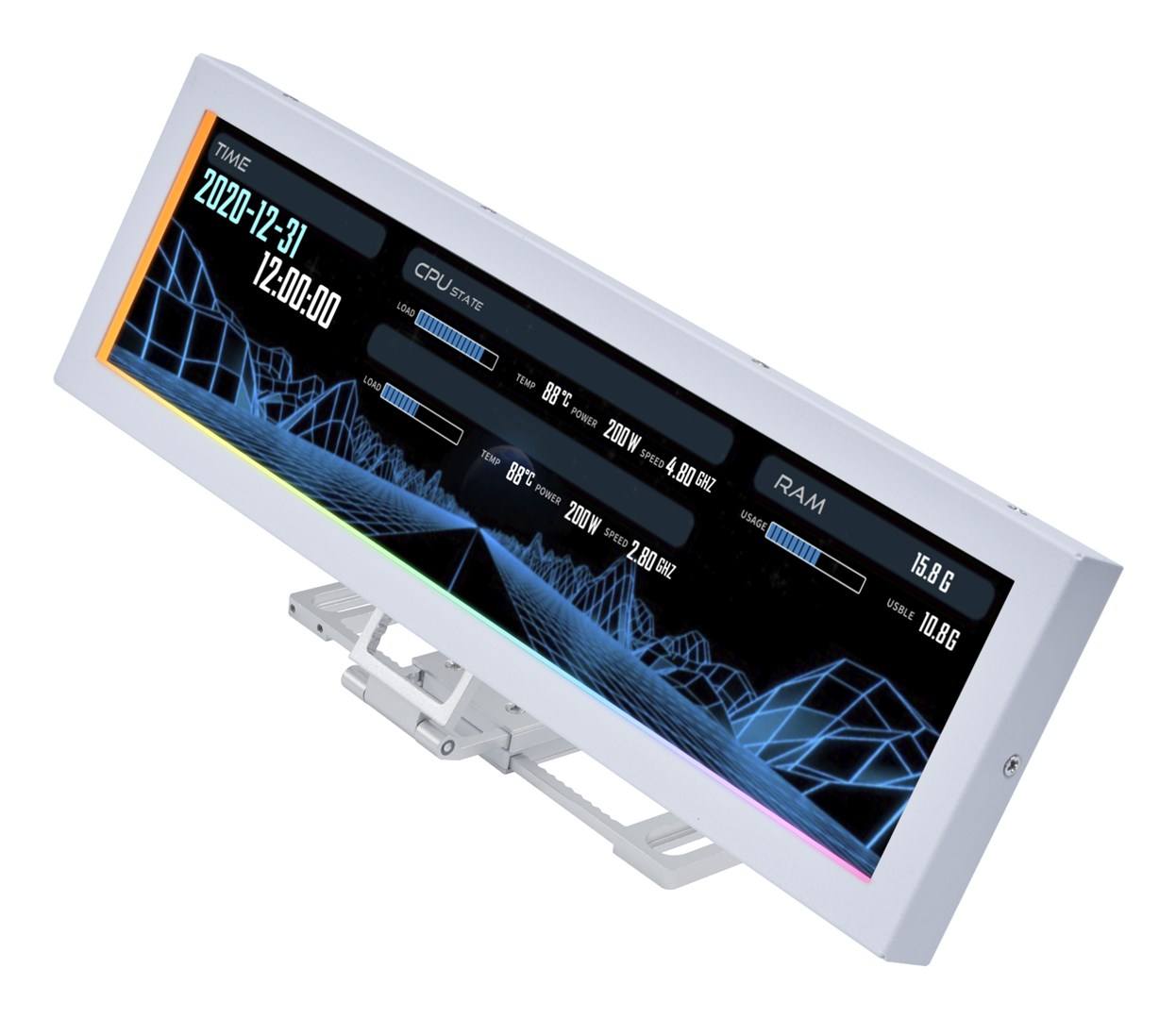 Univerzalni zaslon za kućište LIAN LI SM088W 8.8" IPS bijela boja-1