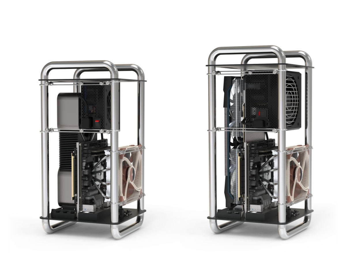 STREACOM DA6 Open Frame Mini-ITX kućište, Chrome boja-5