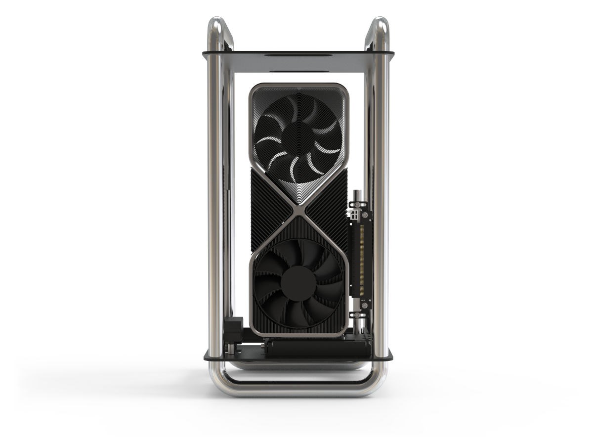 STREACOM DA6 Open Frame Mini-ITX kućište, Chrome boja-3