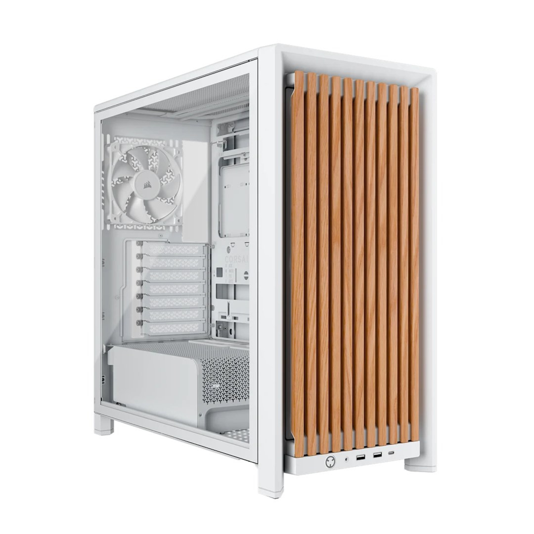Kućište za računalo CORSAIR 4000D RGB AIRFLOW Wood Mid-Tower (bijela boja/hrast)-0