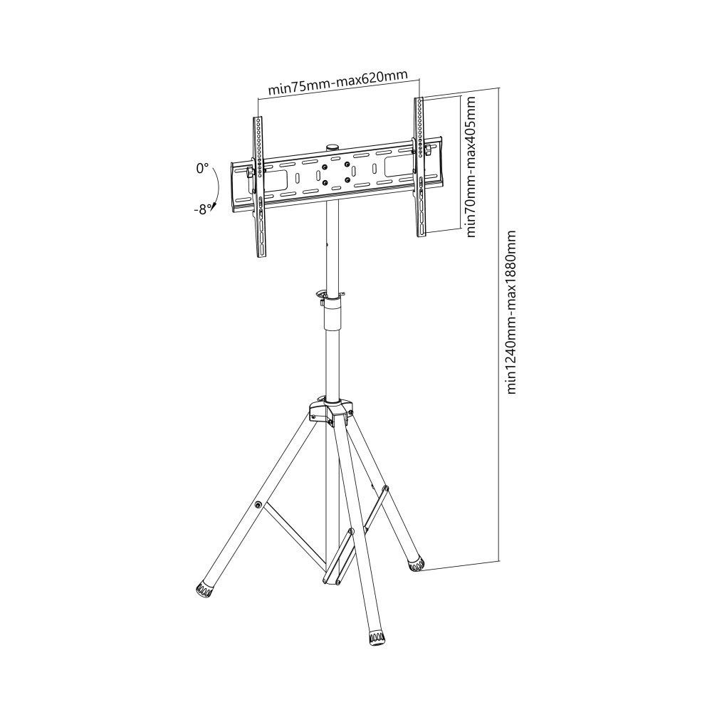 Podni stalak za TV TECHLY ICA-TR17T (37"-70", nagib -8° do 0°, zakret 360°, max 35 kg)-2