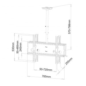 Stolni nosač za TV ART RAMT AR-21D (32"-55", 40 kg, VESA do 600x400, čelik, crna boja)