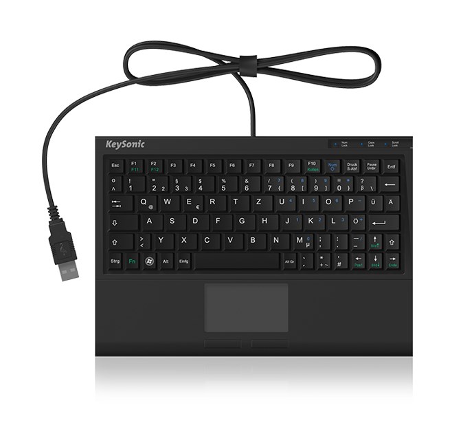 Mini tipkovnica KEYSONIC ACK-3410U, USB, US layout, crna boja-2