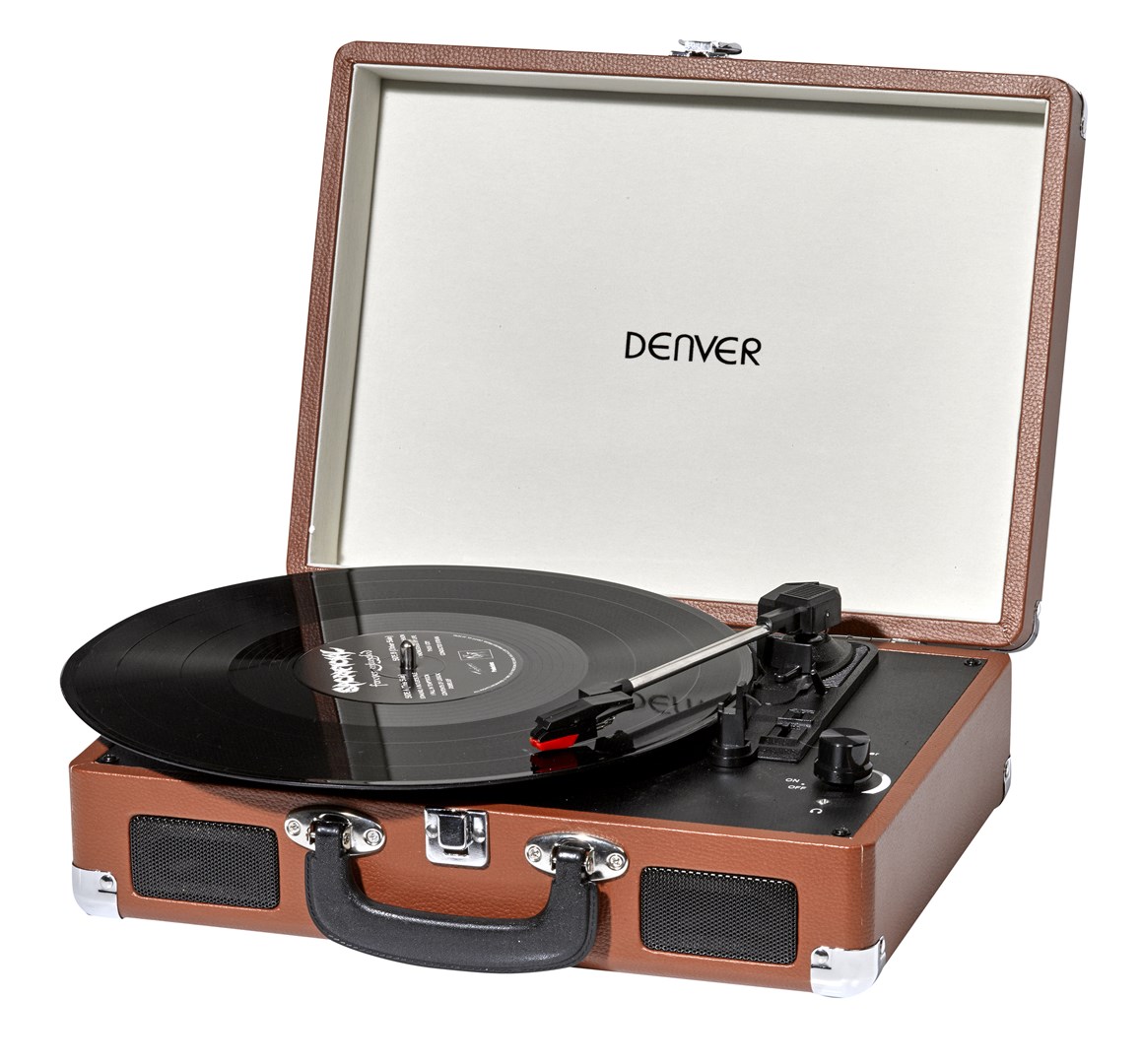 Gramofon DENVER VPL-120 prijenosni smeđa boja-0