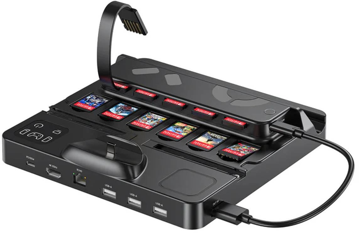 Stanica za punjenje UNITEK Y-1099 za Nintendo Switch s čitačem kartica