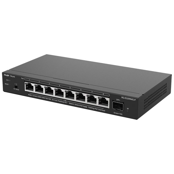 Mrežni switch RUIJIE RG-ES209MG-P, 9-portni 2.5G L2 Managed PoE+-4