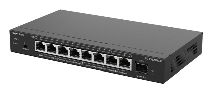 Mrežni switch RUIJIE RG-ES209MG-P, 9-portni 2.5G L2 Managed PoE+-2