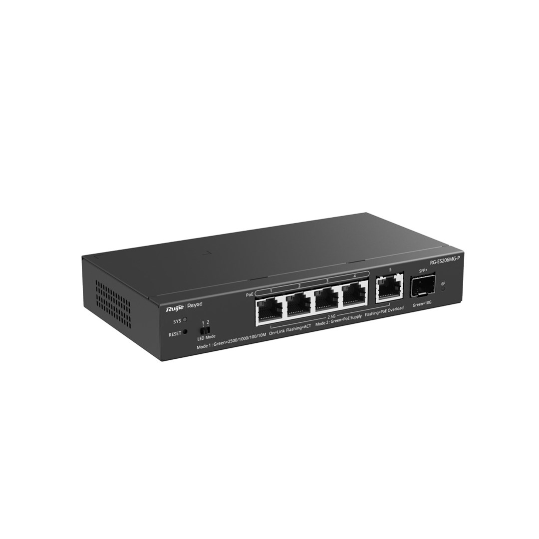 Mrežni switch RUIJIE RG-ES206MG-P (4x 2.5G PoE+, 2x 1G SFP)-1