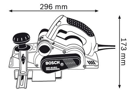Električna hoblja BOSCH Professional GHO 40-82 C (850 W, širina hoblanja 82 mm, dubina 4 mm, 14.000 okr/min, L-BOXX)-1