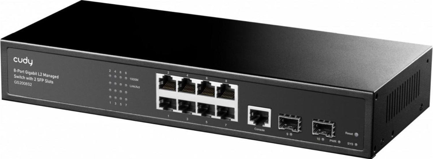 Mrežni switch CUDY GS2008S2 (8x GbE, 2x SFP, Managed L2)-0