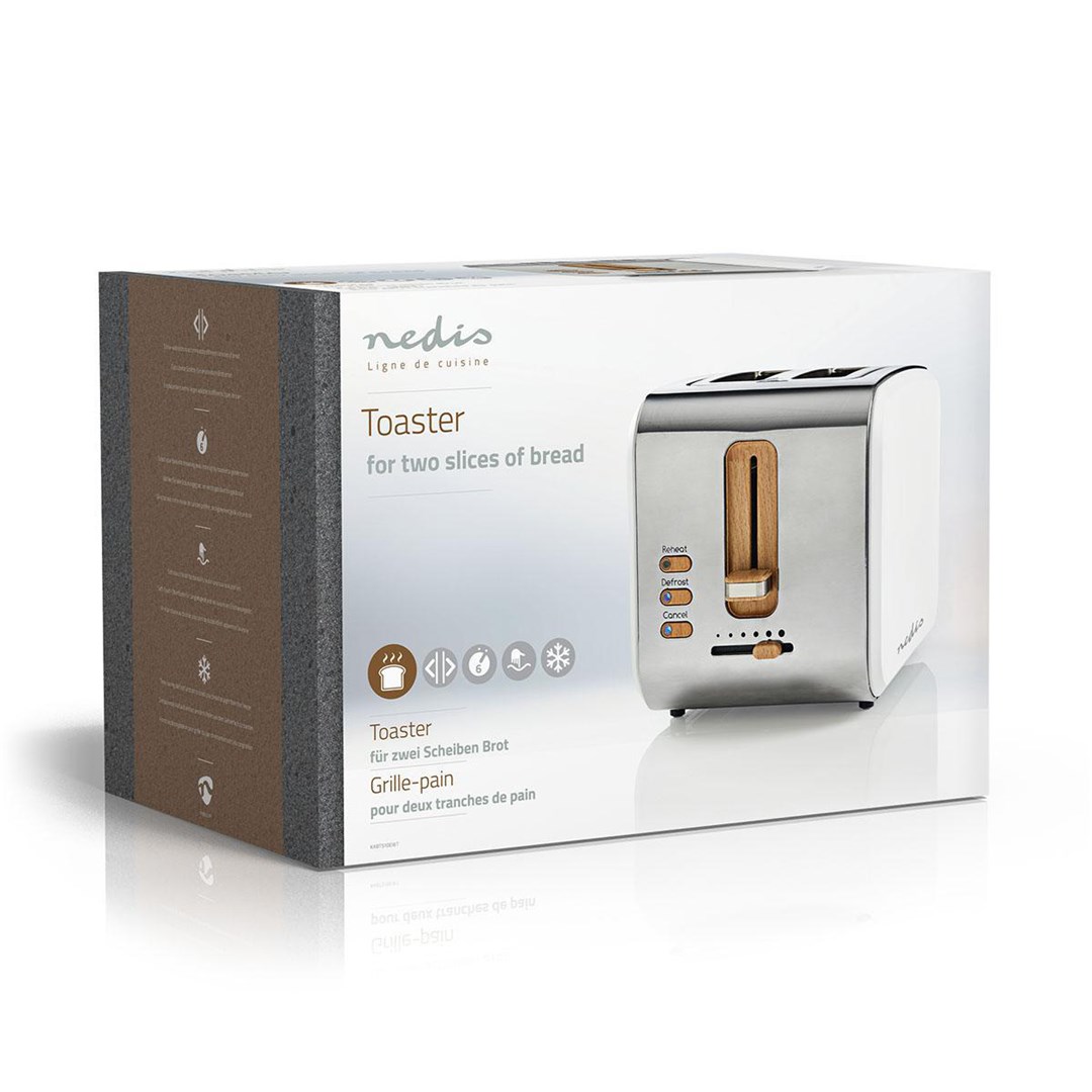 Toster NEDIS KABT510EWT (900W, 2 utora) bijela boja-5