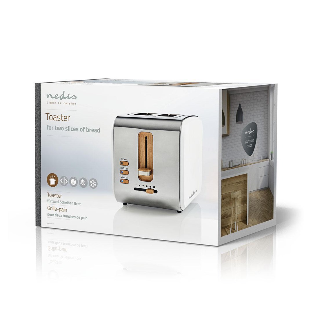 Toster NEDIS KABT510EWT (900W, 2 utora) bijela boja-4