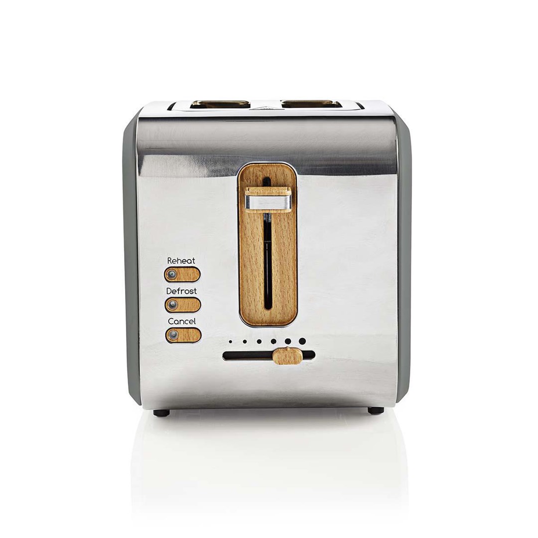 Toster NEDIS KABT510EGY, 900 W, za 2 kriške, siva boja