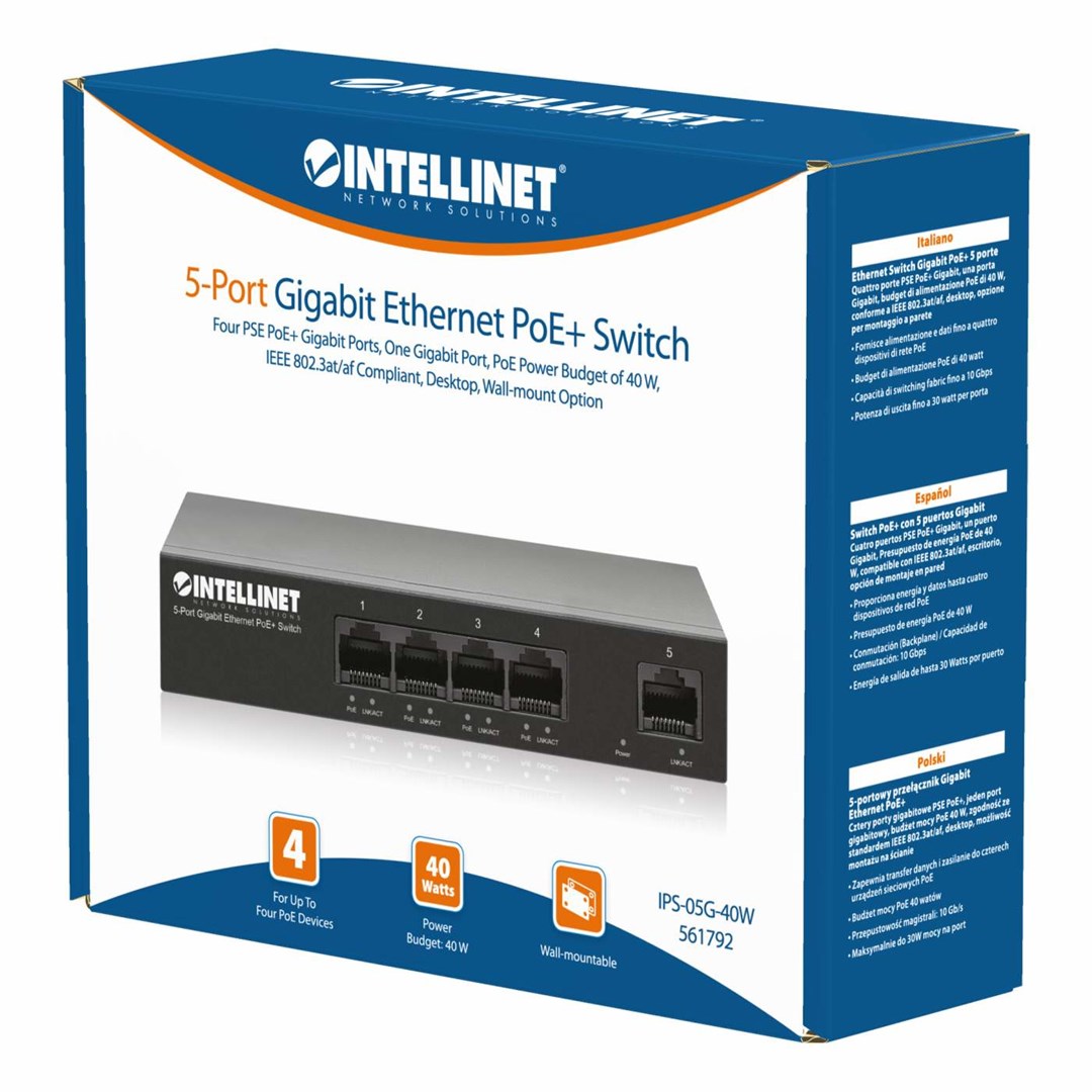 Mrežni switch INTELLINET 561792, 8-portni Gigabit PoE+-8